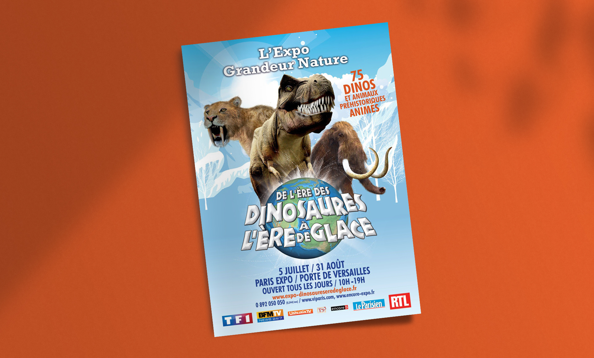 Exposition 'De l'ère des dinosaures à l'ère de glace', 2014 - affiche
